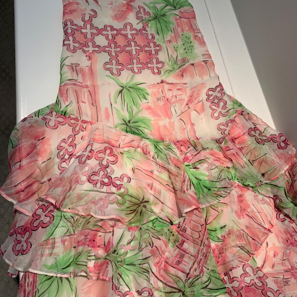 Vintage Lilly Pulitzer Silk Ruffled Slip Dress